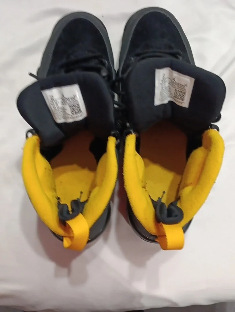 Jordan Black and Yellow High-Top Basketball Sneakers
